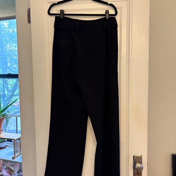 Belted Vince Pleated Trouser - Silk - Wide Leg - Mid-Rise - Picture 2 of 2